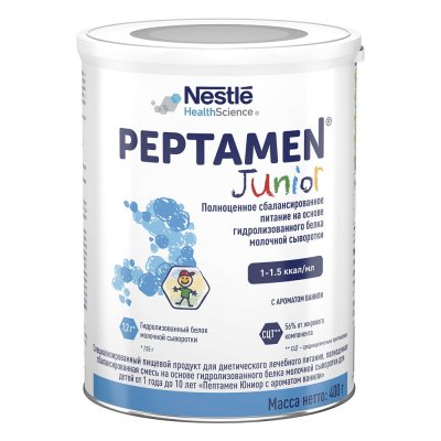 Купить peptamen junior (пептамен) смесь сухая при нарушениях жкт с 12 месяцев, 400г в Ваде