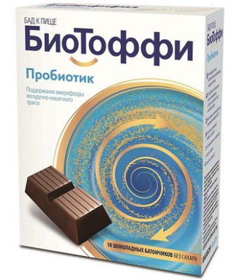 Купить биотоффи пробиотик, шоколадный батончик 5г, 10 шт бад в Ваде