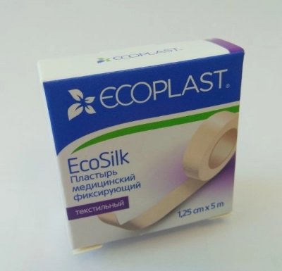Купить ecoplast ecosilk медицинский фиксирующий текстильный 1,25см х 5м в Ваде