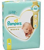 Купить pampers premium care (памперс) подгузники 1 для новорожденных 2-5кг, 66шт в Ваде