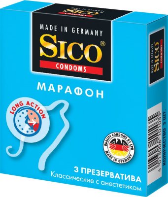 Купить sico (сико) презервативы марафон классические 3шт в Ваде