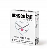 Купить masculan (маскулан) презервативы утолщенные черного цвета black ultra safe 3шт в Ваде