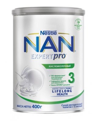 Купить nan 3 (нан) кисломолочный смесь сухая для детей с12 месяцев, 400г в Ваде