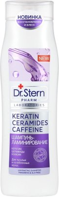 Купить dr.stern (доктор штерн) шампунь-ламинирующий волосы с кератином, церамидом и кофеином 400мл в Ваде