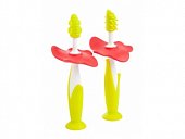 Купить roxy-kids (рокси-кидс) зубная щетка-массажер с ограничителем с 4 месяцев, 2 шт цветочек в Ваде