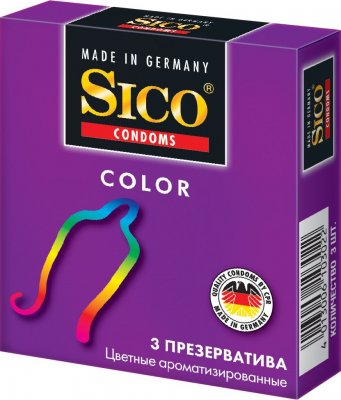 Купить sico (сико) презервативы color цветные 3шт в Ваде