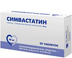 Купить симвастатин, таблетки, покрытые пленочной оболочкой 40мг, 30 шт в Ваде