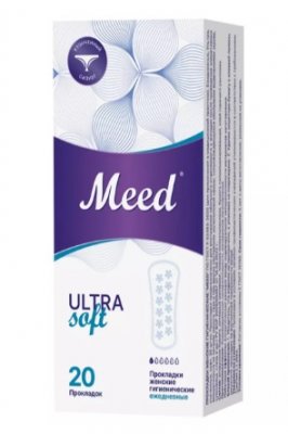 Купить meed ultra soft (мид) прокладки ежедневные ультратонкие усеченные, 20 шт в Ваде
