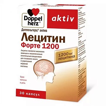 Doppelherz Activ (Доппельгерц) Лецитин Форте 1200, капсулы 1865мг, 30 шт БАД