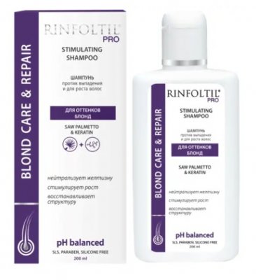 Купить rinfoltil (ринфолтил) про шампунь против выпадения и для роста волос для нейтрализации желтизны, 200мл в Ваде