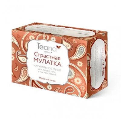 Купить тиана (teana) мыло для сухой кожи лица и тела с маслом карите страстная мулатка, 100г в Ваде