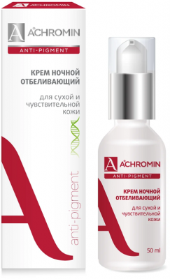 Купить achromin anti-pigment (ахромин) крем для лица отбеливающий для сухой и чувствительной кожи ночной 50мл в Ваде