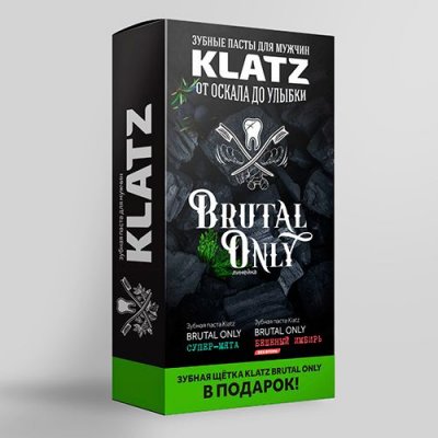 Купить klatz (клатц) набор для мужчин зубная паста мята 75мл+зубная паста имбирь 75мл+зубная щетка жесткая в Ваде