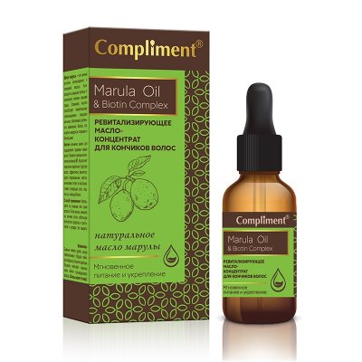 Купить compliment marula oil & biotin complex (комплимент)масло-концентрат для волос ревитализирующее, 25мл в Ваде