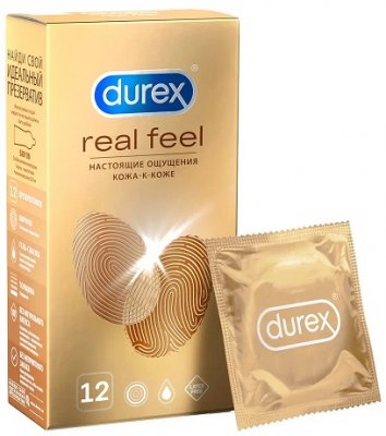 Купить durex (дюрекс) презервативы real feel 12шт в Ваде