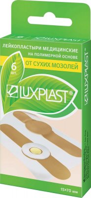 Купить luxplast (люкспласт) пластырь от сухих мозолей на полимерной основе, 6 шт в Ваде