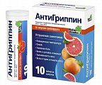 Купить антигриппин, таблетки шипучие со вкусом грейпфрута 500мг+10мг+200мг, 10 шт в Ваде