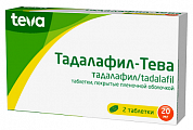 Купить тадалафил-тева, таблетки, покрытые пленочной оболочкой 20мг 2шт в Ваде