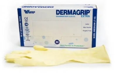 Купить перчатки dermagrip extra смотровые неопудрен размер m 25 пар в Ваде