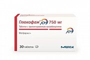 Купить глюкофаж лонг, таблетки с пролонгированным высвобождением 750мг, 30 шт в Ваде