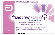 Купить фемостон конти, таблетки покрытые пленочной оболочкой 5мг+1мг 84шт в Ваде