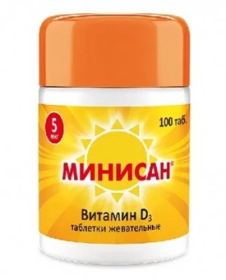 Купить витамин д3 минисан, таблетки жевательные 5мкг,100 шт бад в Ваде