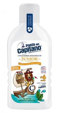 Купить pasta del сapitano junior (паста дель капитано) ополаскиватель для полости рта детский мягкая мята 6+, 400мл в Ваде