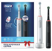 Купить oral-b (орал-би) электрическая зубная щетка 3772 с зарядным устройством 3757 белая+черная pro 3 d505.523.3н, 2шт. в Ваде