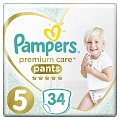 Купить pampers premium care (памперс) подгузники-трусы 5 юниор 12-17кг, 34шт в Ваде