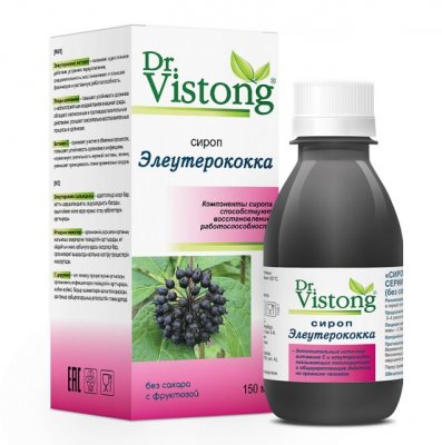 Купить dr vistong (др вистонг) сироп элеутерокка без сахара, флакон 150мл в Ваде
