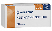 Купить кветиапин-вертекс, таблетки, покрытые пленочной оболочкой 100мг, 30 шт в Ваде