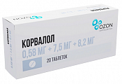Купить корвалол, таблетки 0,58мг+7,5мг+8,2мг 20шт в Ваде