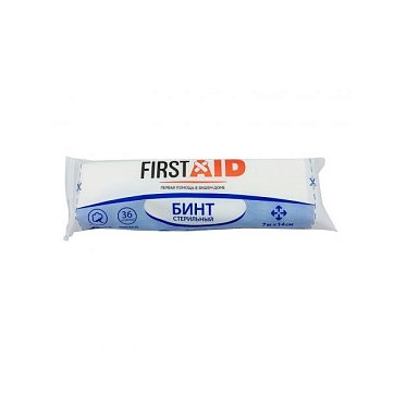 Бинт стерильный First Aid (Ферстэйд) 7м х 14см, 1 шт