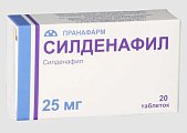 Купить силденафил, таблетки, покрытые пленочной оболочкой 25мг, 20 шт в Ваде