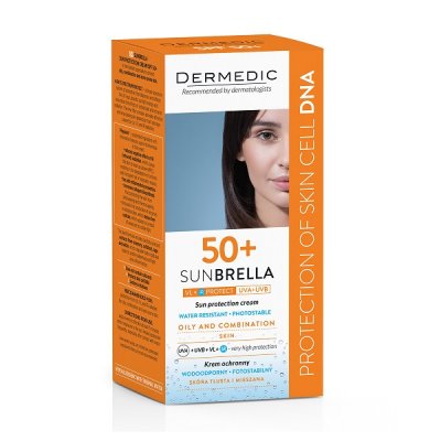 Купить dermedic sunbrella (дермедик) солнцезащитный крем для жирной и комбинированной кожи spf50+, 50г в Ваде