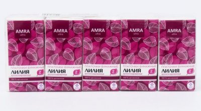 Купить amra (амра) платочки бумажные с ароматом лилии, в упаковке 10 шт в Ваде