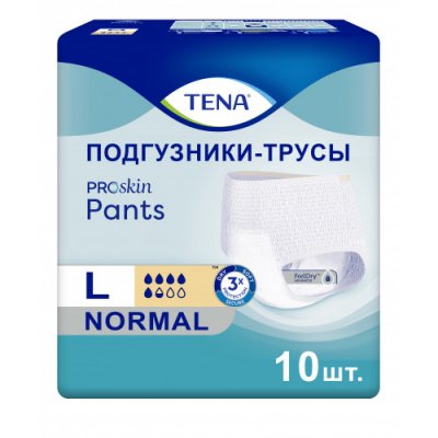 Купить tena proskin pants normal (тена) подгузники-трусы размер l, 10 шт в Ваде