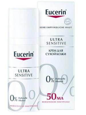Купить eucerin ultrasensitive (эуцерин) крем для лица для чувствительной и сухой кожи успокоивающий 50 мл в Ваде