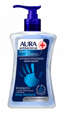 Купить aura (аура) дерма протект крем-мыло антибактериальное протект+ 250мл в Ваде