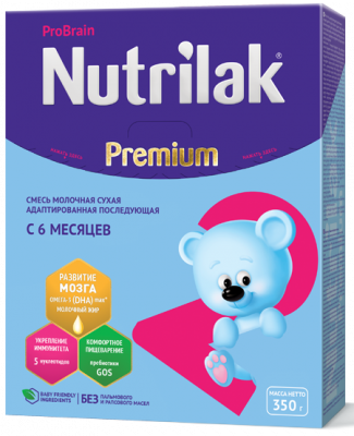 Купить нутрилак премиум 2 (nutrilak premium 2) молочная смесь с 6 месяцев, 350г в Ваде