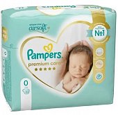 Купить pampers premium care (памперс) подгузники 0 для новорожденных 1-3кг, 22шт в Ваде