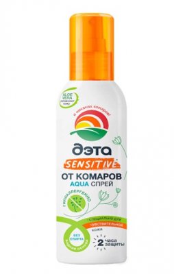 Купить дэта aqua спрей от комаров для чувствительной кожи для взрослых и детей с 9 месяцев, 100мл в Ваде