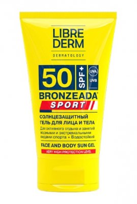 Купить librederm bronzeada sport (либридерм) гель солнцезащитный для лица и тела, 50мл spf150 в Ваде