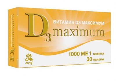Купить витамин д3 1000ме максимум, таблетки 200мг, 30 шт бад в Ваде