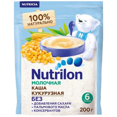 Купить nutrilon (нутрилон) каша молочная кукурузная с 6 месяцев, 200г в Ваде