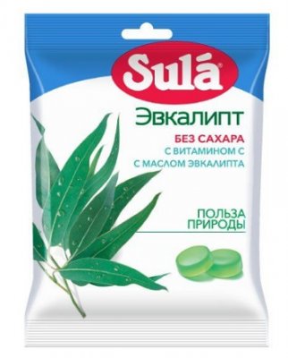 Купить зула (sula) леденцы для диабетиков эвкалипт, 60г в Ваде