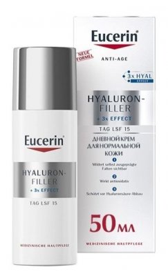 Купить eucerin hyaluron-filler (эуцерин) крем для лица для нормальной и комбинированной кожи 50 мл spf15 в Ваде