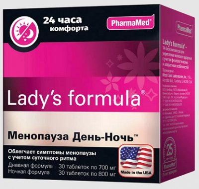 Купить lady's formula (леди-с формула) менопауза день-ночь, таблетки, 30 шт+30шт бад в Ваде