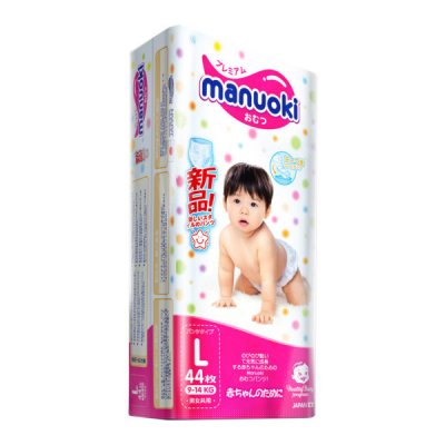 Купить manuoki (мануоки) подгузники-трусики детские, размер l 9-14кг, 44 шт в Ваде