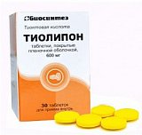 Тиолипон, таблетки, покрытые пленочной оболочкой 600 мг, 30 шт